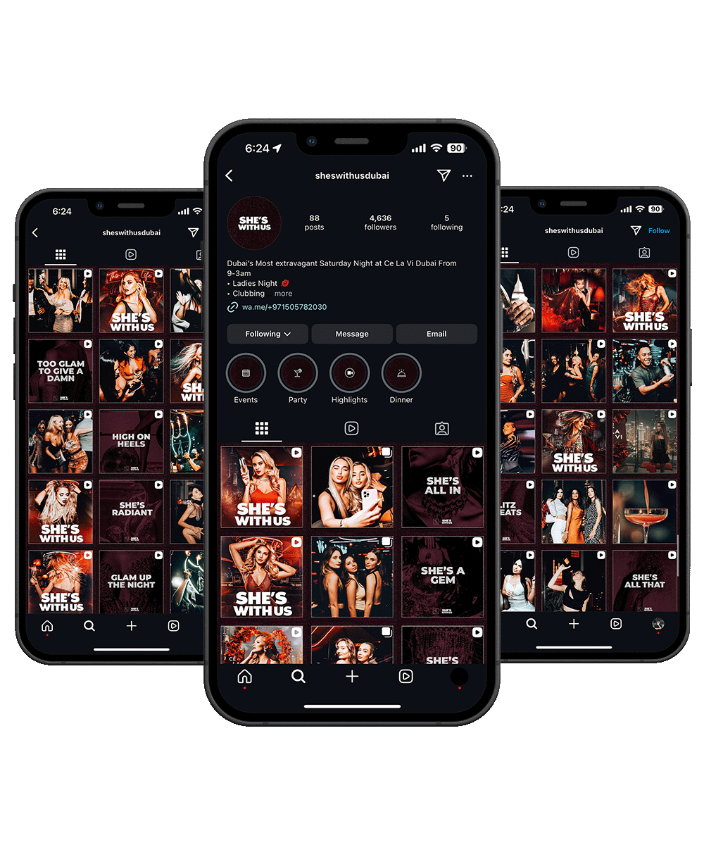 mockup instagram she's with us dubai